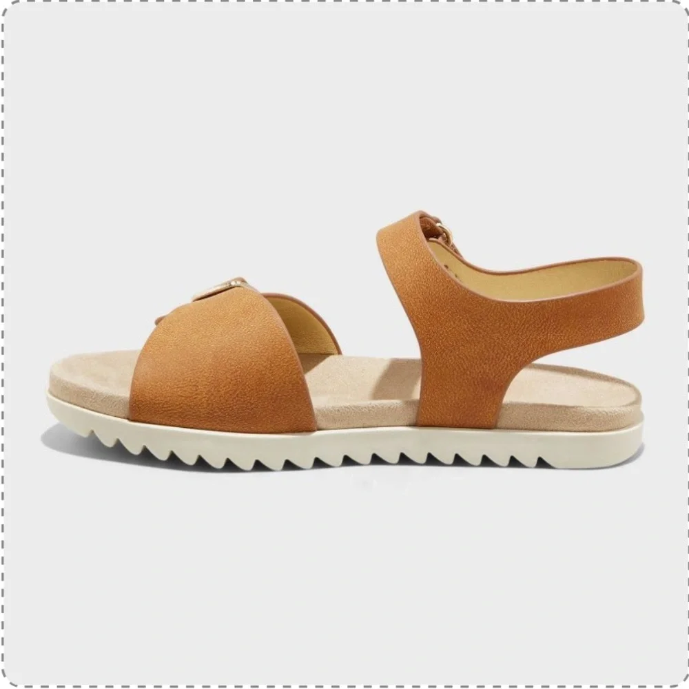 Girls Toddler Shaelyn Footbed Sandals - Cat & Jack Cognac - Picture 2 of 2
